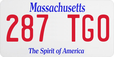 MA license plate 287TG0