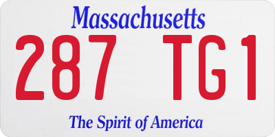 MA license plate 287TG1