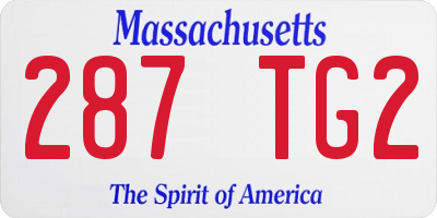 MA license plate 287TG2