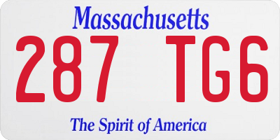 MA license plate 287TG6