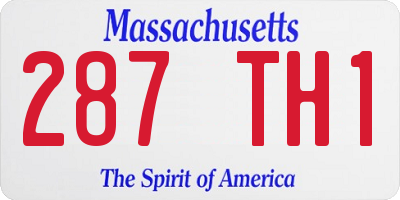 MA license plate 287TH1