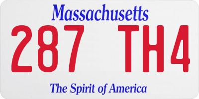 MA license plate 287TH4