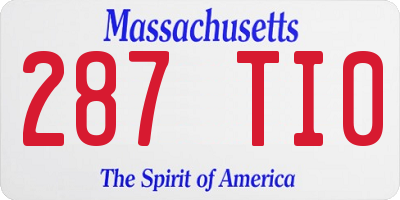 MA license plate 287TI0