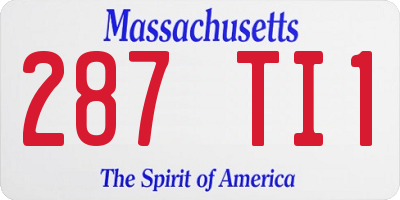 MA license plate 287TI1