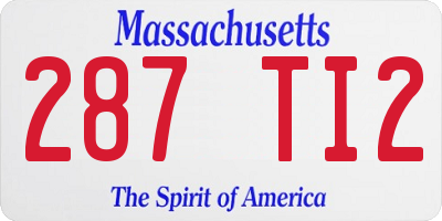 MA license plate 287TI2