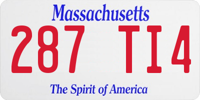 MA license plate 287TI4