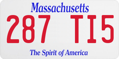 MA license plate 287TI5