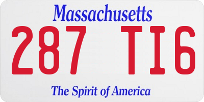 MA license plate 287TI6