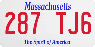 MA license plate 287TJ6