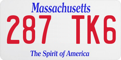 MA license plate 287TK6
