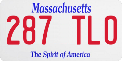 MA license plate 287TL0