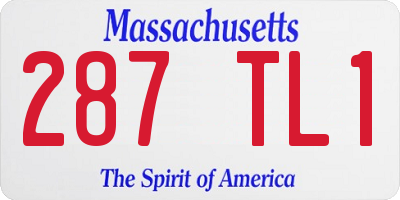MA license plate 287TL1