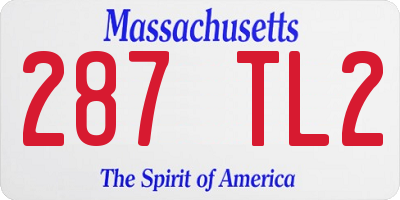 MA license plate 287TL2