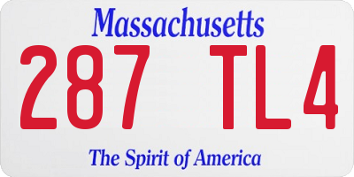 MA license plate 287TL4