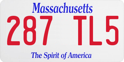 MA license plate 287TL5
