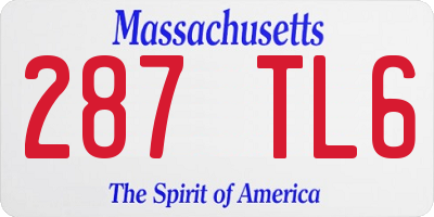MA license plate 287TL6