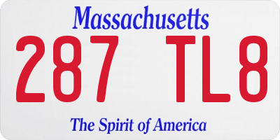 MA license plate 287TL8