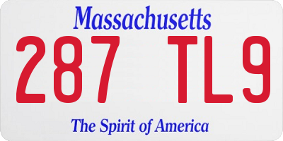 MA license plate 287TL9