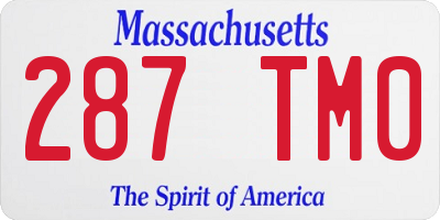 MA license plate 287TM0