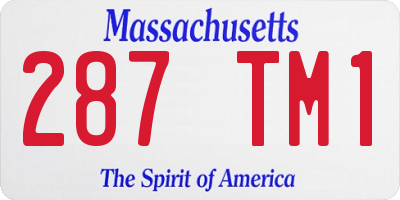 MA license plate 287TM1