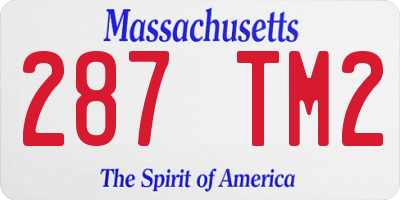 MA license plate 287TM2