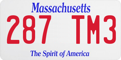 MA license plate 287TM3