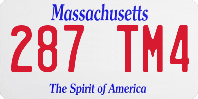 MA license plate 287TM4