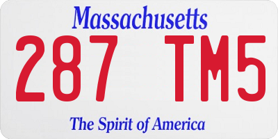 MA license plate 287TM5