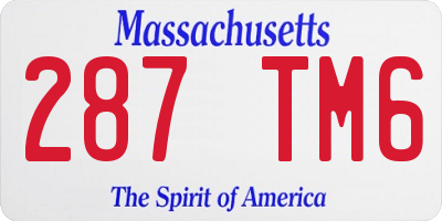 MA license plate 287TM6
