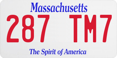 MA license plate 287TM7