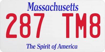 MA license plate 287TM8