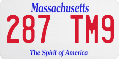 MA license plate 287TM9
