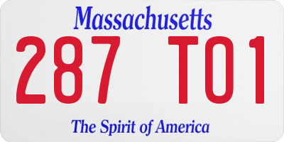 MA license plate 287TO1
