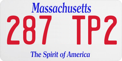 MA license plate 287TP2