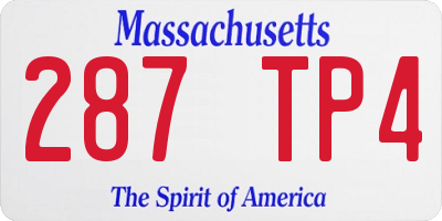 MA license plate 287TP4