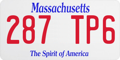 MA license plate 287TP6