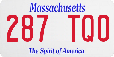 MA license plate 287TQ0