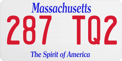 MA license plate 287TQ2