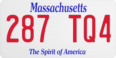 MA license plate 287TQ4