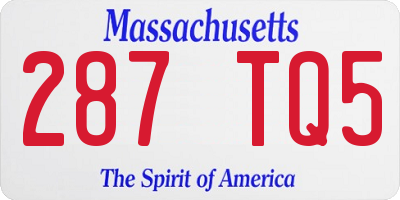 MA license plate 287TQ5