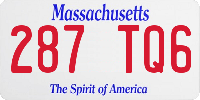 MA license plate 287TQ6