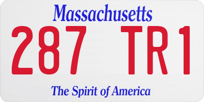 MA license plate 287TR1