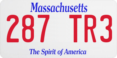 MA license plate 287TR3