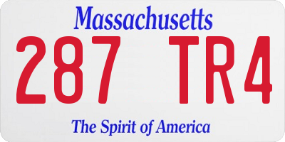 MA license plate 287TR4