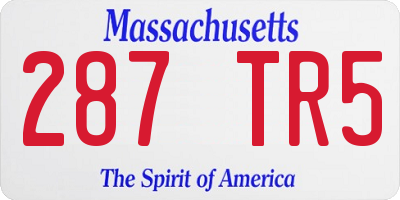 MA license plate 287TR5