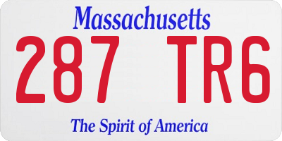 MA license plate 287TR6