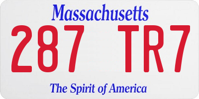 MA license plate 287TR7