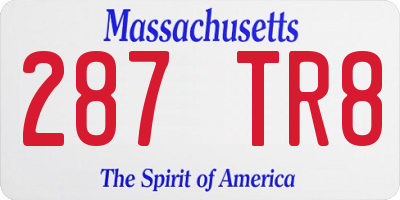 MA license plate 287TR8