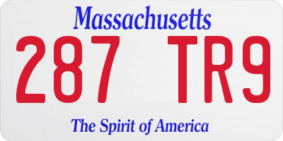 MA license plate 287TR9