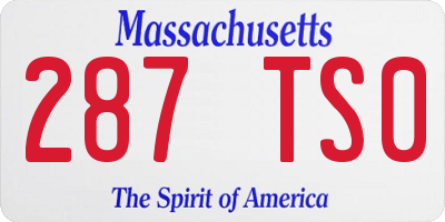 MA license plate 287TS0